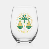 Libra-Zeichen Weinglas Ohne Stiel (Rückseite)