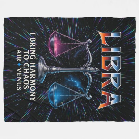 Libra Zodiac 80er Rock Band Inspiriert Astrologie Fleecedecke (Vorderseite (Horizontal))