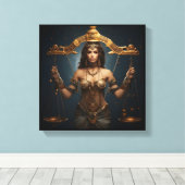 Libra Zodiac Art Canvas – Mechanica Astral Leinwanddruck (Insitu (Holzboden))