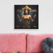 Libra Zodiac Art Canvas – Mechanica Astral Leinwanddruck (Insitu (Wohnzimmer))