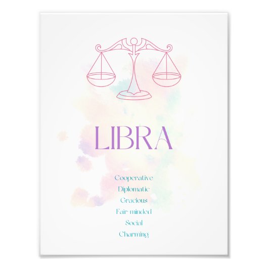 Libra Zodiac Art Print Fotodruck (Vorne)