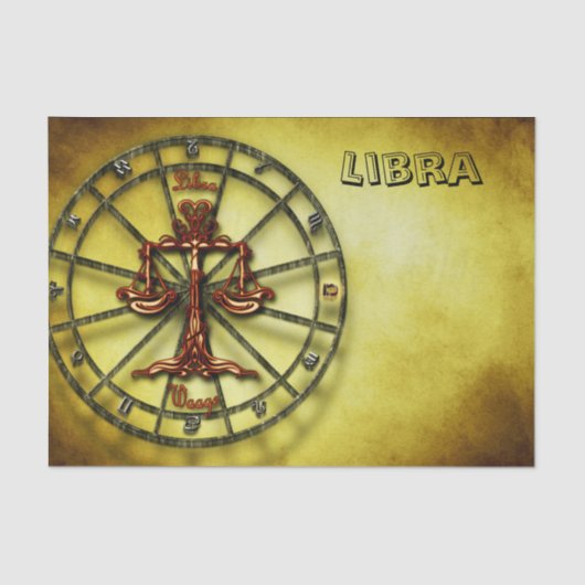 Libra Zodiac Astrologie Design Horoskop Seidenpapier (Vorderseite)