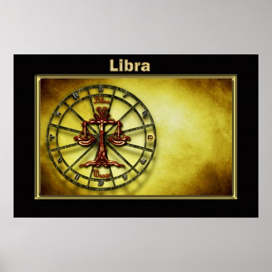 Libra Zodiac Astrologie Design Poster (Vorne)
