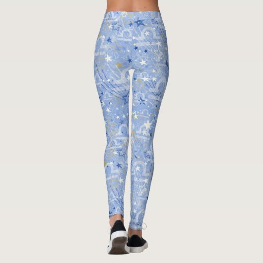 Libra zodiac Astrologie hübsches Muster Leggings (Rückseite)