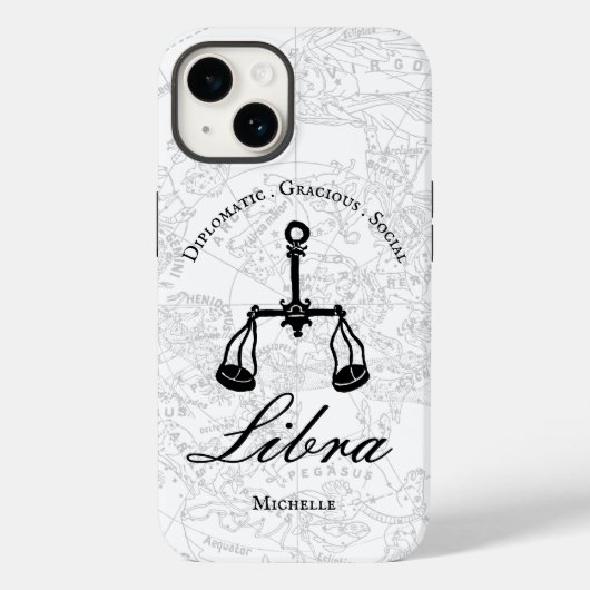Libra Zodiac Astrologie Persönlichkeit Weiße Angew Case-Mate iPhone Hülle (Rückseite)