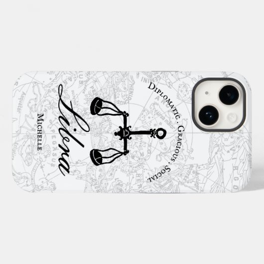 Libra Zodiac Astrologie Persönlichkeit Weiße Angew Case-Mate iPhone Hülle (Rückseite (Horizontal))