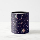 Libra Zodiac Astrologisch Zweifarbige Tasse (Mittel)