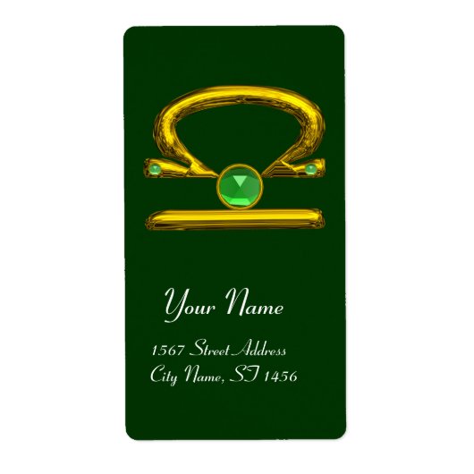 LIBRA ZODIAC BIRTHDAY Green Emerald Gold (Vorne)
