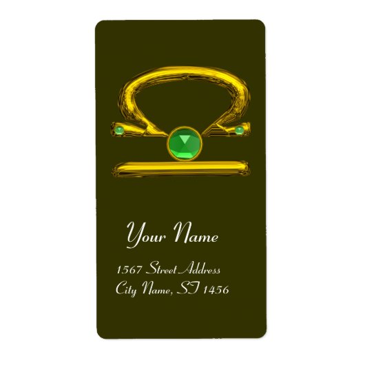 LIBRA ZODIAC BIRTHDAY Green Emerald Gold (Vorne)