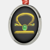 LIBRA ZODIAC BIRTHDAY JEWEL GREEN EMERALD Gold Silbernes Ornament (Links)