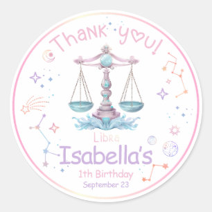 Libra Zodiac Birthday Runder Aufkleber