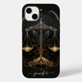 Libra zodiac Black and gold Case-Mate iPhone Gehäu 14 Plus Hülle
