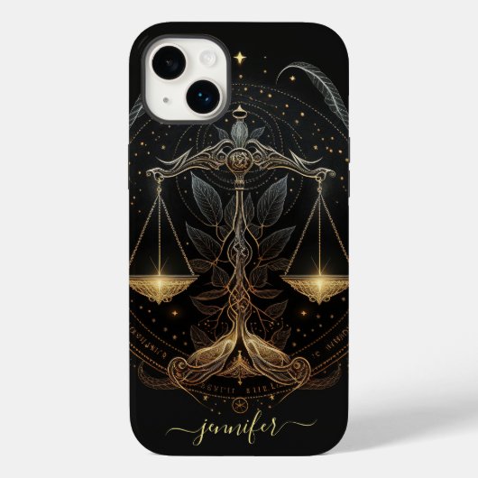 Libra zodiac Black and gold Case-Mate iPhone Gehäu Hülle (Rückseite)