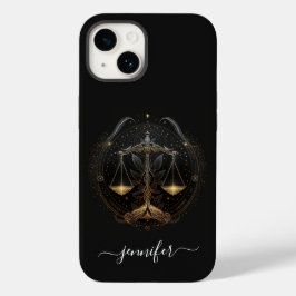 Libra zodiac Black and gold Case-Mate iPhone Gehäu 14 Hülle