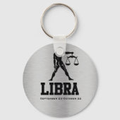 Libra Zodiac Button Schlüsselanhänger (Vorderseite)