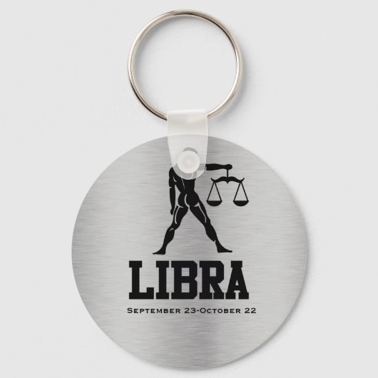 Libra Zodiac Button Schlüsselanhänger (Vorderseite)