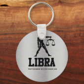 Libra Zodiac Button Schlüsselanhänger (Vorderseite)