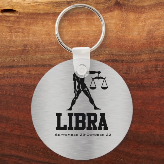 Libra Zodiac Button Schlüsselanhänger (Vorderseite)