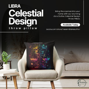 Libra Zodiac Celestial Design Throw Kissen