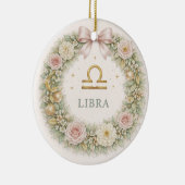Libra Zodiac Christmas Ornament – Blush Floral Wre (Rechts)