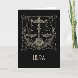 Libra Zodiac Constellation Blank Folded Card Dankeskarte