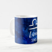 Libra Zodiac Constellation Blue Galaxy Monogram Kaffeetasse (Vorderseite Links)