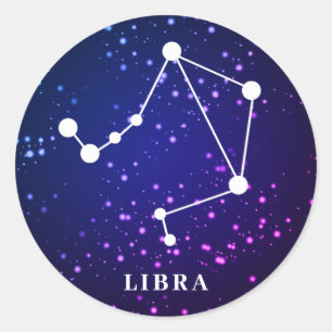 Libra Zodiac Constellation Design Runder Aufkleber