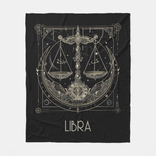 Libra Zodiac Constellation Fleece Blanket (Vorderseite)