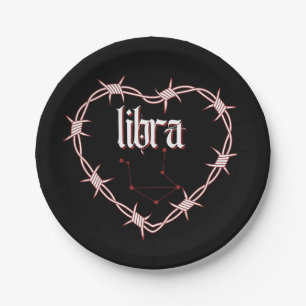 Libra Zodiac Constellation Gothic Barbed Wire Pappteller