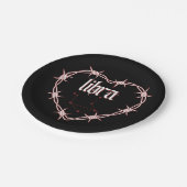 Libra Zodiac Constellation Gothic Barbed Wire Pappteller (Schrägansicht)