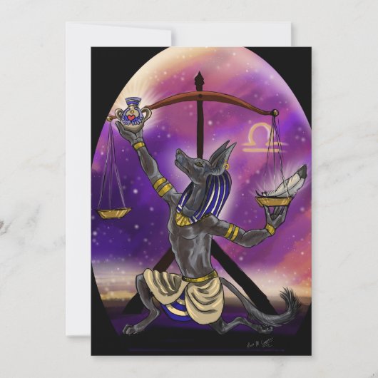 Libra Zodiac Einladung (Vorderseite)