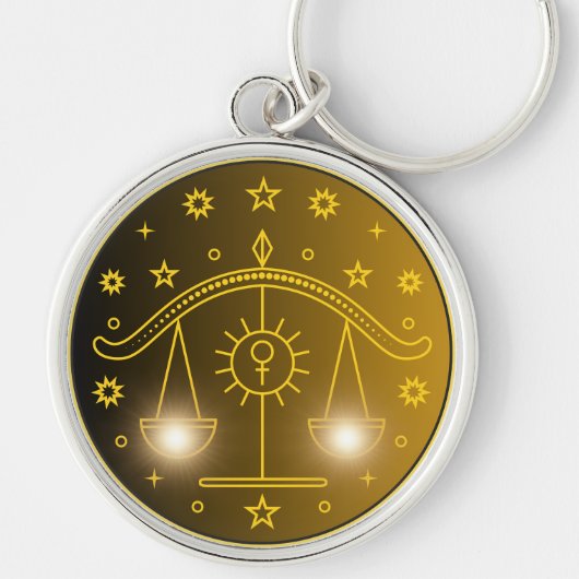 Libra Zodiac Emblem | Minimal Celestial Symbol Schlüsselanhänger (Vorne)