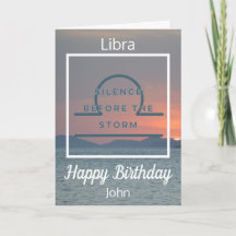 Libra Zodiac Fun Zitat zum blauen und weißen Gebur