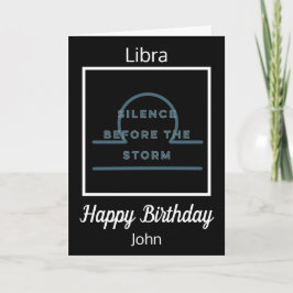 Libra Zodiac Fun Zitat zum Geburtstag in Schwarz u Karte