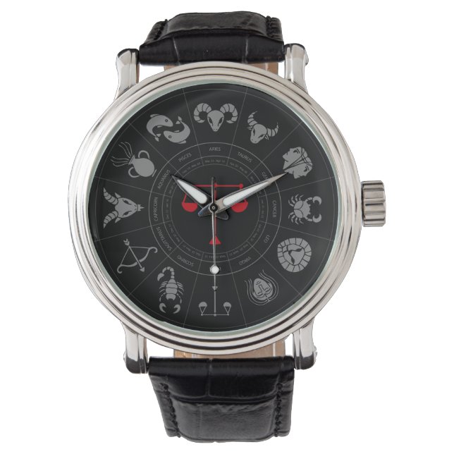 Libra Zodiac Geburtstagsgeschenk Armbanduhr (Vorderseite)