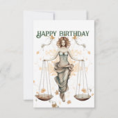Libra zodiac Geburtstagskarte Karte (Vorderseite)