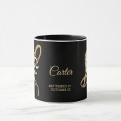 Libra ♎ Zodiac Geburtstagszeichen / Schwarz und Go Tasse (Zentrum)