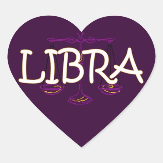 Libra zodiac Herz-Aufkleber (Vorderseite)