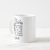 Libra Zodiac Horoskop Individuelle Name Kaffeetasse (Vorderseite Links)