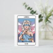 Libra Zodiac Illustration Tarot Style Postkarte (Stehend Vorderseite)
