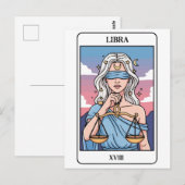 Libra Zodiac Illustration Tarot Style Postkarte (Vorne/Hinten)
