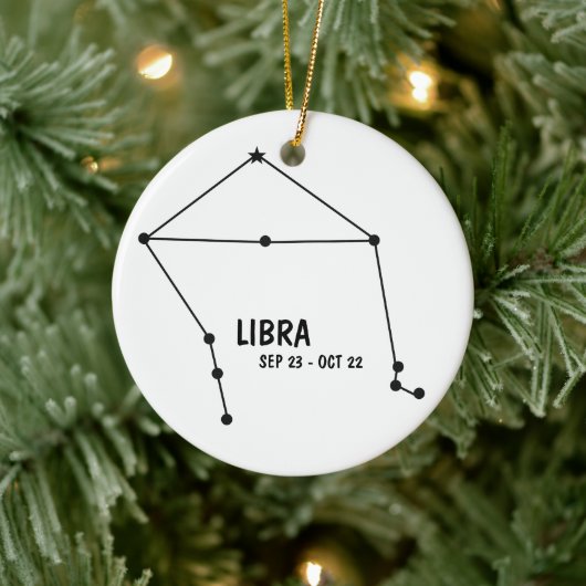 Libra Zodiac Keramik Ornament (Baum)