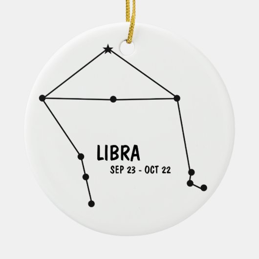 Libra Zodiac Keramik Ornament (Vorne)