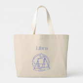 Libra Zodiac Large Tote Bag Jumbo Stoffbeutel (Rückseite)