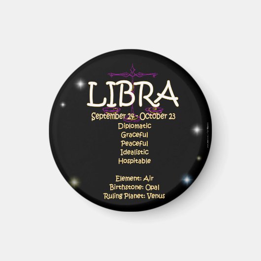 Libra zodiac magnet (Vorne)