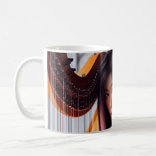 Libra Zodiac Musician Harp Kaffeetasse (Links)