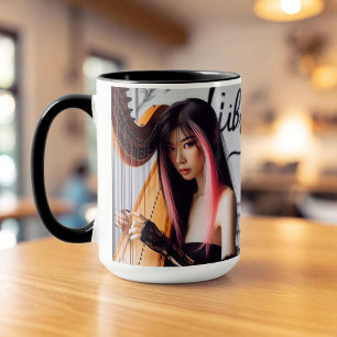 Libra Zodiac Musician Harp Tasse