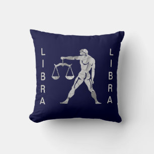 Libra Zodiac Navy Blue American Mojo Pillow Kissen