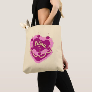 Libra Zodiac Pastel Heart Birthday Cake Tasche