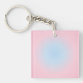 Libra Zodiac, Pink Blue Aura Gradient Schlüsselanhänger (Vorderseite)